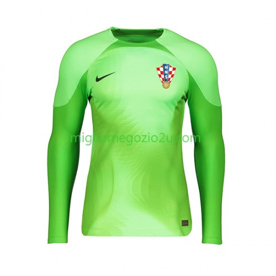 Maglia Croazia Portiere Uomo Trasferta Divisa Mondiali 2022 Manica Lunga