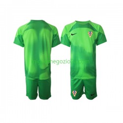 Maglia Croazia Portiere Bambino Trasferta Divisa Mondiali 2022 Manica Corta