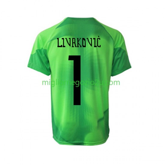 Maglia Croazia Livakovic Portiere Uomo Trasferta Divisa Mondiali 2022 Manica Corta