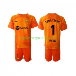 Maglia FC Barcelona Ter Stegen 1 Portiere Bambino Terza Divisa 2022-2023 Manica Corta