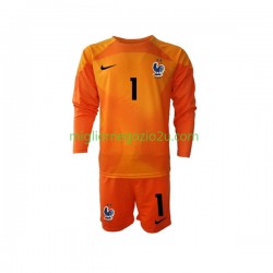 Maglia Francia Hugo Lloris 1 Portiere Bambino Trasferta Divisa Mondiali 2022 Manica Lunga