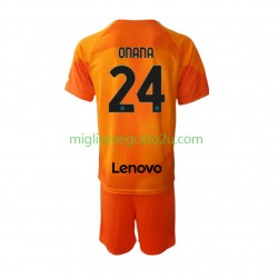Maglia Inter Milan Andre Onana 24 Portiere Bambino Quarta Divisa 2022-2023 Manica Corta