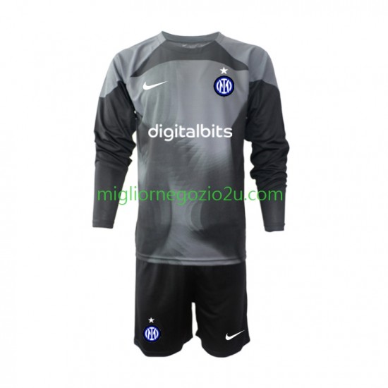 Maglia Inter Milan Portiere Bambino Casa Divisa 2022-2023 Manica Lunga