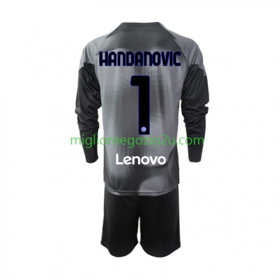 Maglia Inter Milan Samir Handanovic 1 Portiere Bambino Casa Divisa 2022-2023 Manica Lunga