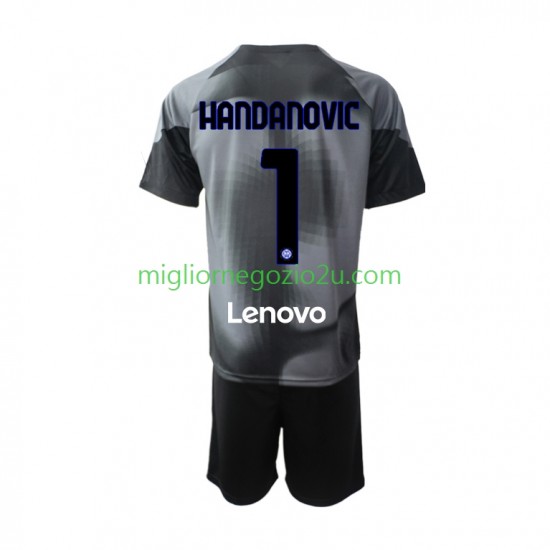 Maglia Inter Milan Samir Handanovic 1 Portiere Bambino Casa Divisa 2022-2023 Manica Corta