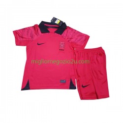 Maglia Corea del Sud Bambino Casa Divisa Mondiali 2022 Manica Corta
