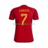 Maglia Spagna MORATA 7 Uomo Casa Divisa Mondiali 2022 Manica Corta