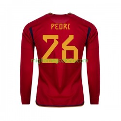 Maglia Spagna PEDRI 26 Uomo Casa Divisa Mondiali 2022 Manica Lunga