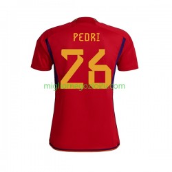 Maglia Spagna PEDRI 26 Uomo Casa Divisa Mondiali 2022 Manica Corta