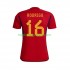 Maglia Spagna RODRIGO 16 Uomo Casa Divisa Mondiali 2022 Manica Corta