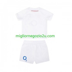 Maglia Inghilterra Bambino Casa Divisa Rugby 2024 Manica Corta