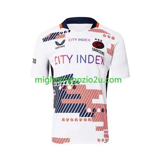 Maglia Saracens Uomo Trasferta Divisa Rugby 2023 Manica Corta