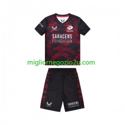 Maglia Saracens Bambino Casa Divisa Rugby 2023 Manica Corta