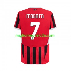 Maglia AC Milan Alvaro Morata 7 Uomo Casa Divisa 2024-2025 Manica Corta