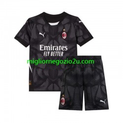 Maglia AC Milan Portiere Bambino Casa Divisa 2024-2025 Manica Corta