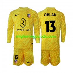 Maglia Atlético Madrid Jan Oblak 13 Portiere Bambino Terza Divisa 2024-2025 Manica Lunga