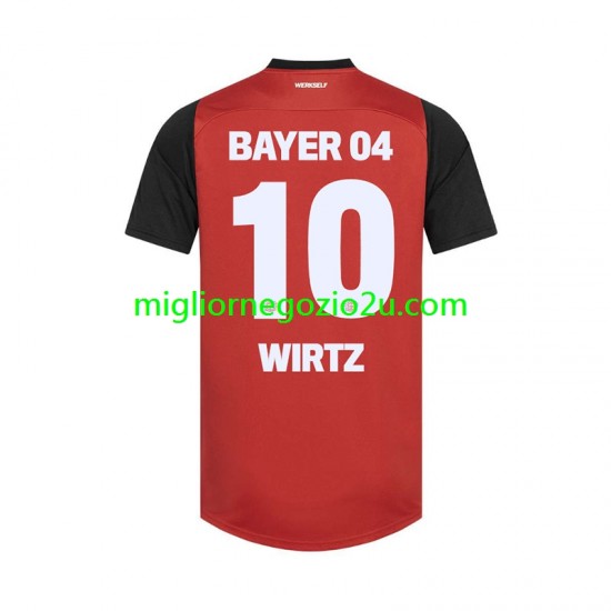 Maglia Bayer 04 Leverkusen Florian Wirtz 10 Uomo Casa Divisa 2024-2025 Manica Corta