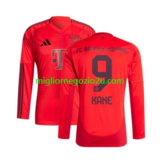 Maglia FC Bayern München Kane 9 Uomo Casa Divisa 2024-2025 Manica Lunga