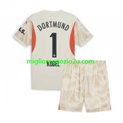 Maglia Borussia Dortmund Gregor Kobel 1 Portiere Bambino Casa Divisa 2024-2025 Manica Corta