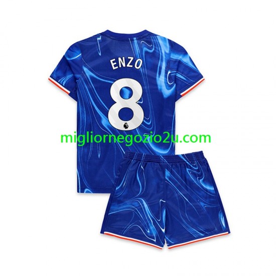Maglia Chelsea Enzo 8 Bambino Casa Divisa 2024-2025 Manica Corta