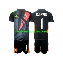 Maglia Costa Rica Keylor Navas 1 Portiere Bambino Terza Divisa 2024 Manica Corta