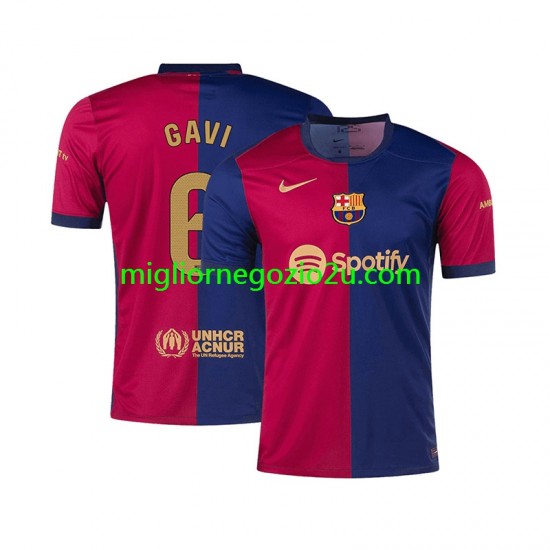 Maglia FC Barcelona GAVI 6 Uomo Casa Divisa 2024-2025 Manica Corta