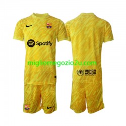 Maglia FC Barcelona Portiere Bambino Trasferta Divisa 2024-2025 Manica Corta
