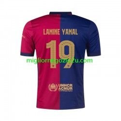 Maglia FC Barcelona UCL Font Lamine Yamal 19 Uomo Casa Divisa 2024-2025 Manica Corta