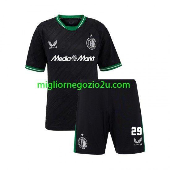 Maglia Feyenoord Rotterdam Santiago Gimenez 29 Bambino Trasferta Divisa 2024-2025 Manica Corta