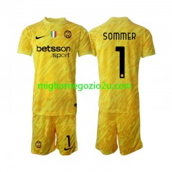 Maglia Inter Milan Yann Sommer 1 Portiere Bambino Trasferta Divisa 2024-2025 Manica Corta