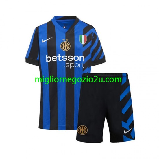 Maglia Inter Milan Bambino Casa Divisa 2024-2025 Manica Corta