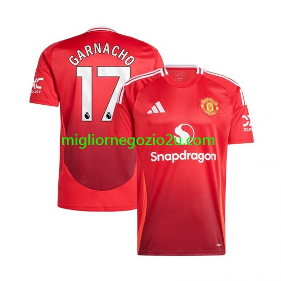 Maglia Manchester United Alejandro Garnacho 17 Uomo Casa Divisa 2024-2025 Manica Corta