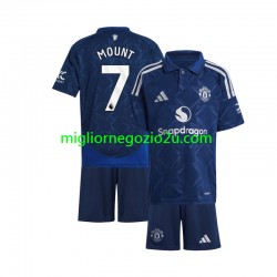Maglia Manchester United Mason Mount 7 Bambino Trasferta Divisa 2024-2025 Manica Corta