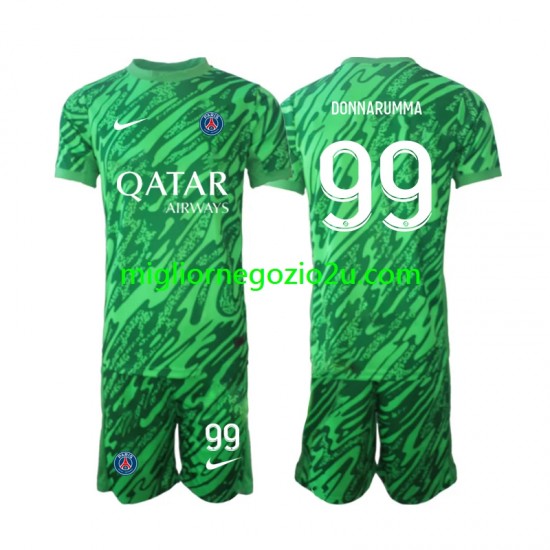Maglia Paris Saint-Germain Gianluigi Donnarumma 99 Portiere Bambino Trasferta Divisa 2024-2025 Manica Corta