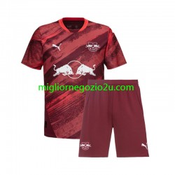 Maglia RB Leipzig Bambino Trasferta Divisa 2024-2025 Manica Corta