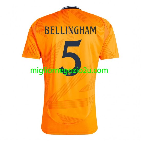 Maglia Real Madrid BELLINGHAM 5 Uomo Trasferta Divisa 2024-2025 Manica Corta