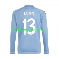 Maglia Real Madrid Andriy Lunin 13 Portiere Uomo Casa Divisa 2024-2025 Manica Lunga