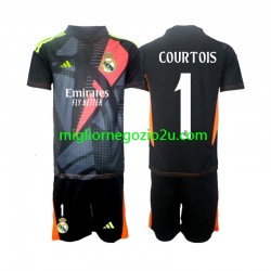 Maglia Real Madrid Thibaut Courtois 1 Portiere Bambino Trasferta Divisa 2024-2025 Manica Corta