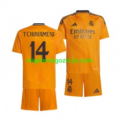 Maglia Real Madrid Tchouameni 14 Bambino Trasferta Divisa 2024-2025 Manica Corta