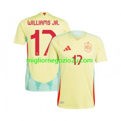 Maglia Spagna WILLIAMS JR 17 Uomo Trasferta Divisa Euro 2024 Manica Corta