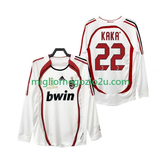 Maglia AC Milan KAKA 22 2007 Retro Uomo Trasferta Divisa 2006 Manica Lunga