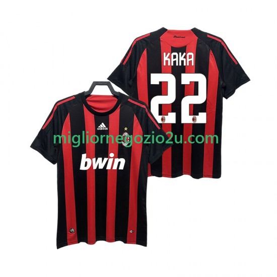 Maglia AC Milan KAKA 22 2009 Retro Uomo Casa Divisa 2008 Manica Corta
