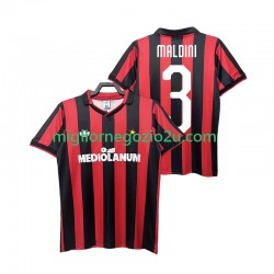 Maglia AC Milan MALDINI 3 1990 1991 Retro Uomo Casa Divisa Manica Corta