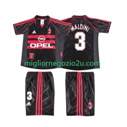 Maglia AC Milan MALDINI 3 Retro Bambino Terza Divisa 1998 1999 Manica Corta