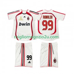Maglia AC Milan RONALDO 9 2007 Retro Bambino Trasferta Divisa 2006 Manica Corta