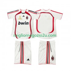 Maglia AC Milan 2007 Retro Bambino Trasferta Divisa 2006 Manica Corta