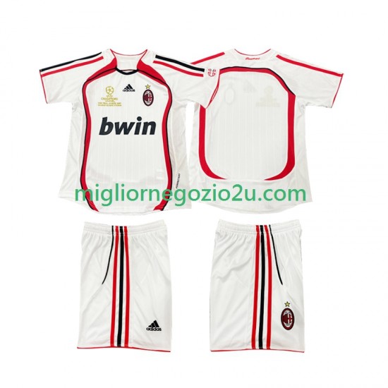 Maglia AC Milan 2007 Retro Bambino Trasferta Divisa 2006 Manica Corta
