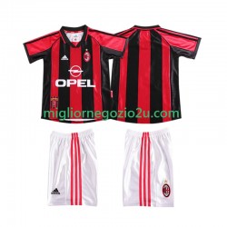 Maglia AC Milan Retro Bambino Casa Divisa 1998 1999 Manica Corta