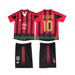 Maglia AC Milan SEEDORF 10 2005 Retro Bambino Casa Divisa 2004 Manica Corta