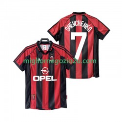 Maglia AC Milan SHEVCHENKO 7 Retro Uomo Casa Divisa 1998 1999 Manica Corta
